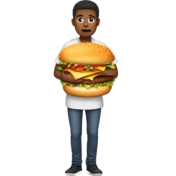 person with a burger as a stomach  emoji