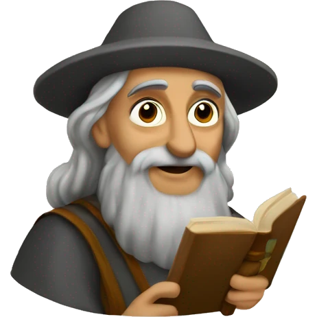 Fuzuli - Old Turkish Medieval poet with a book emoji