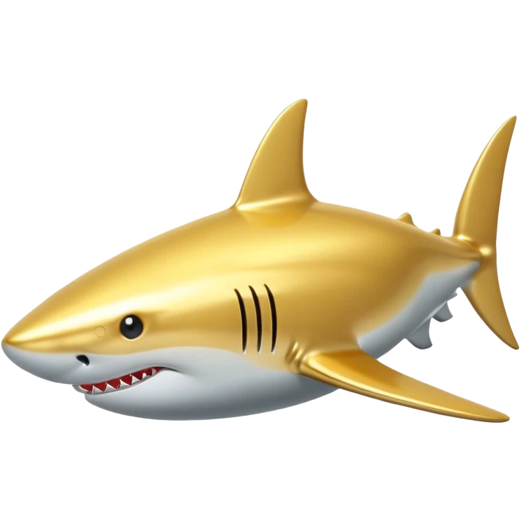 Golden shark with cilinder emoji