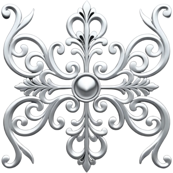 Black and silver filigree page divider, 3D, extremely detailed design emoji