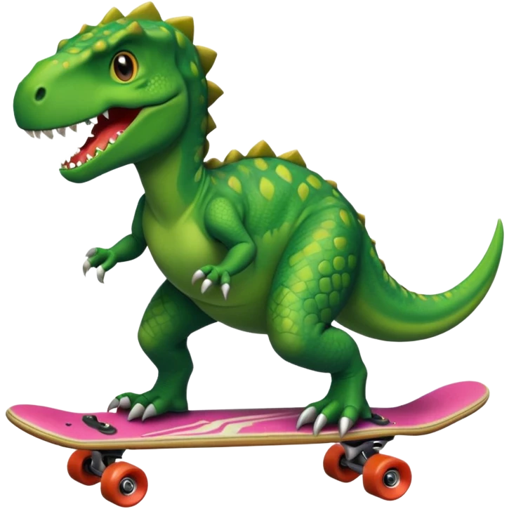 Dinosaur on a skateboard emoji
