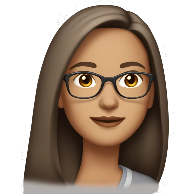 50 years old
long brown hair with straight styling
light skin
glasses with refined frame
Brown almond eyes with cat eye liner emoji