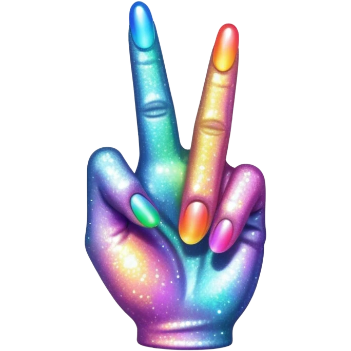 middle finger with glitter emoji