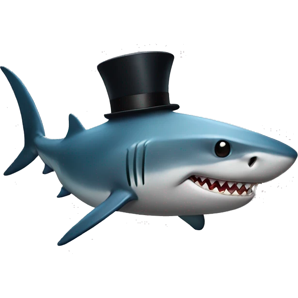 shark with tophat emoji
