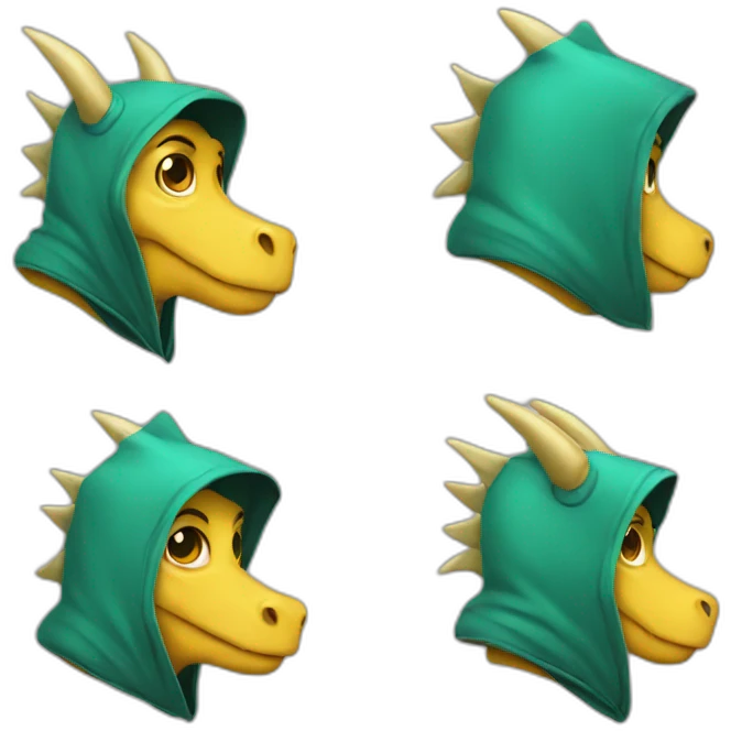 Dragon wearing hood emoji
