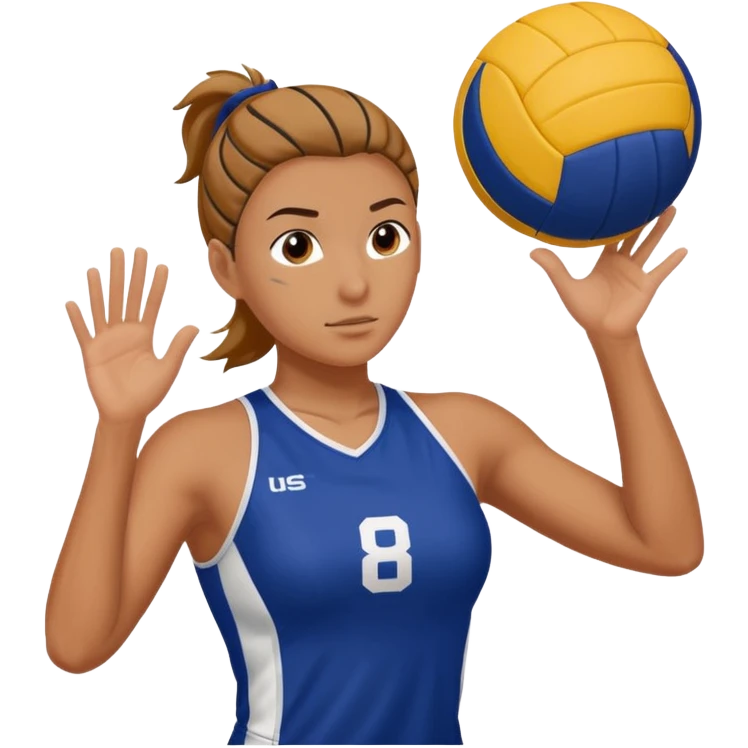 Volleyball set face emoji