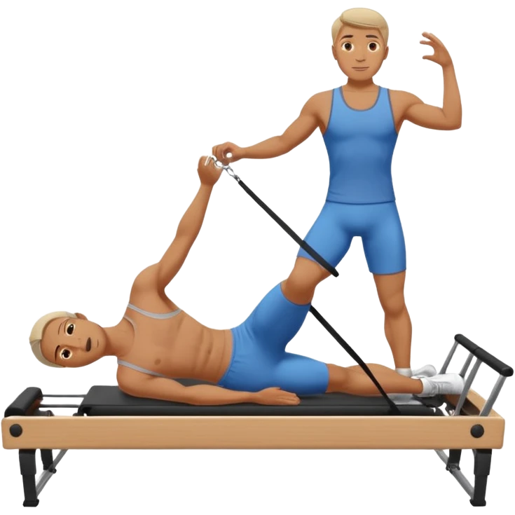Man doing Pilates on the reformer emoji