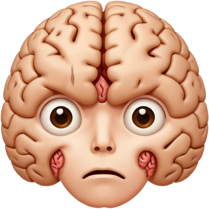 Brain looks like hero and he is shoked emoji