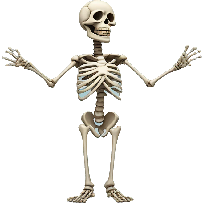 Skeleton man extends his hands forward  emoji