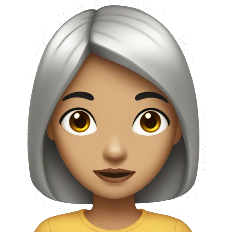 girl with black hair and hazel eyes emoji