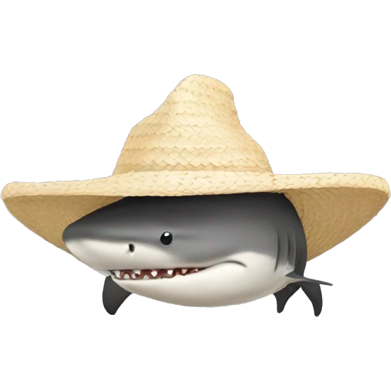 Tiburón con sombrero de ropa  emoji