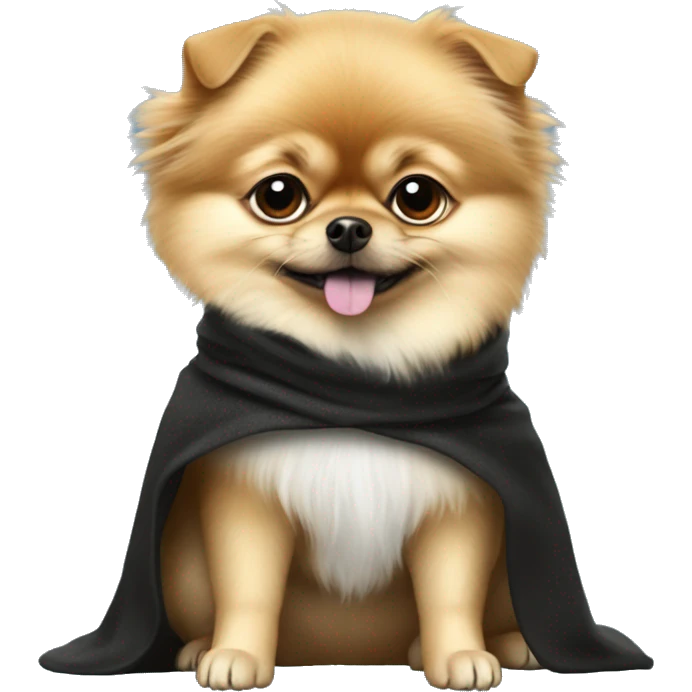 Pomeranian dressed as Luke Skywalker emoji