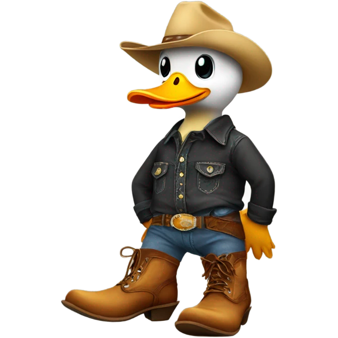 duck wearing cowboy boots emoji