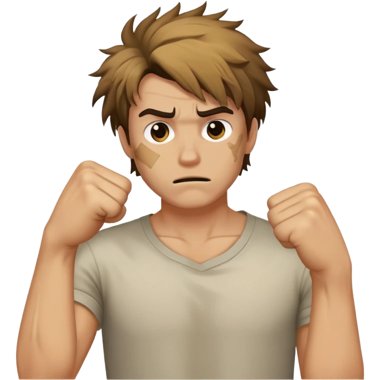 Man with someone else’s fist in his hair emoji