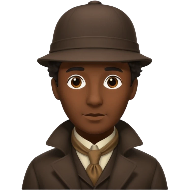 Sherlock Holmes wearing a deerstalker hat in silhouette emoji