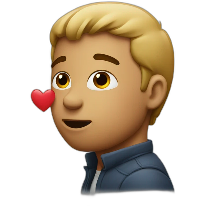 Man sending a kiss emoji