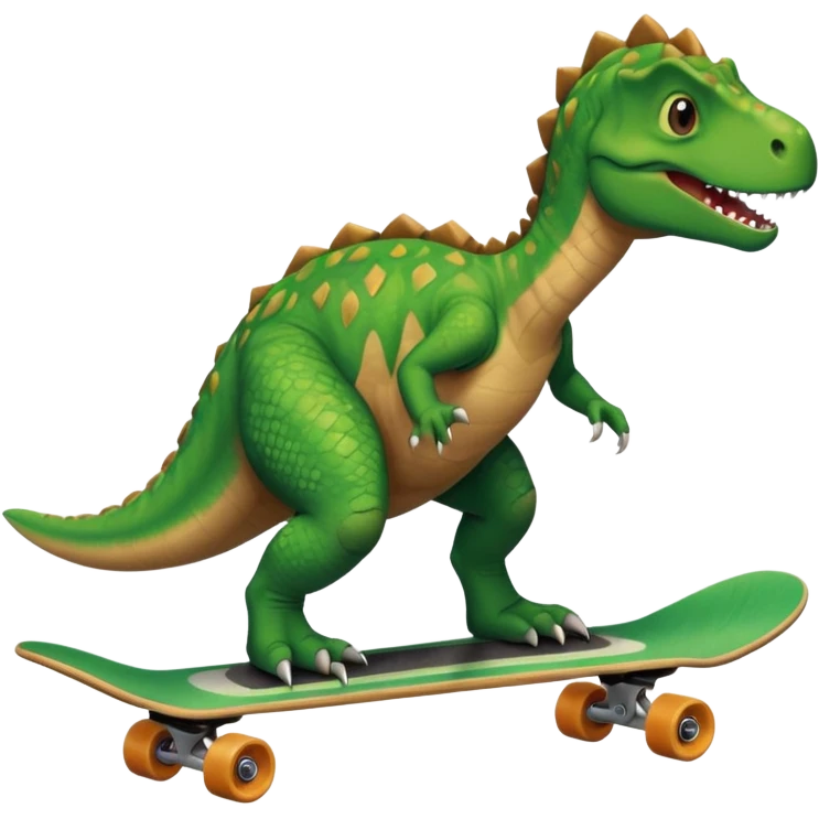 Dinosaur on a skateboard emoji