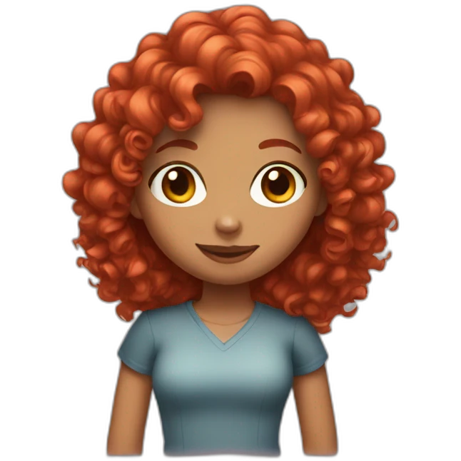 girl with curly red hair emoji