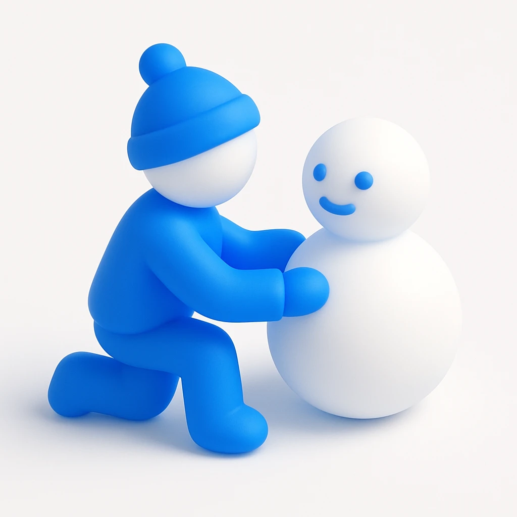 people making a snowman emoji