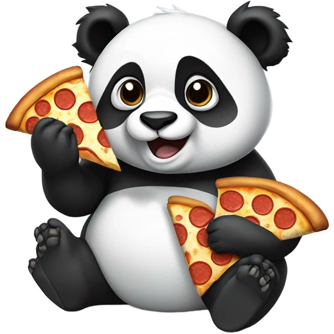 a panda eating pizza  emoji