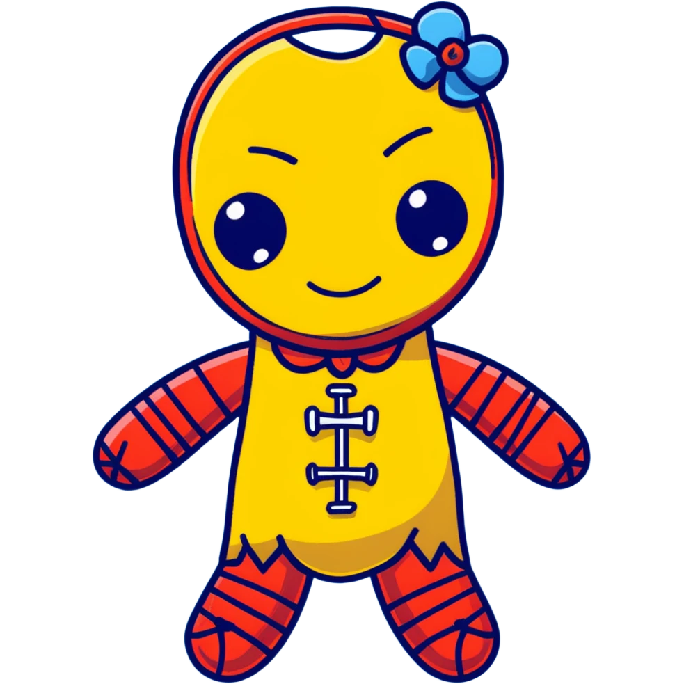 carolina blue and red voodoo doll emoji