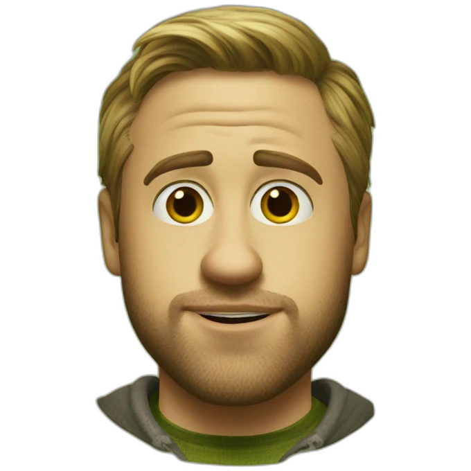 mix of shrek and ryan gosling emoji