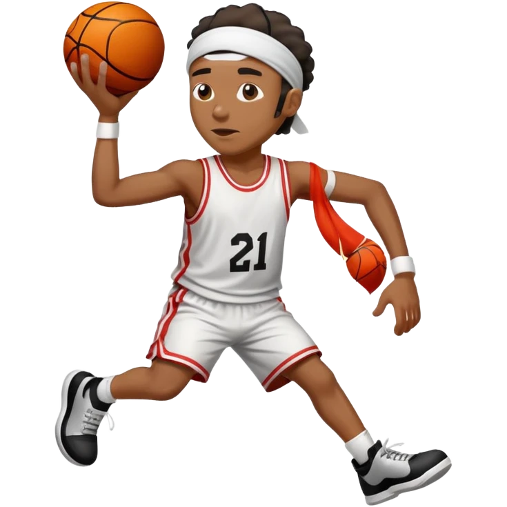 drunk black guy with headband playing basketball emoji