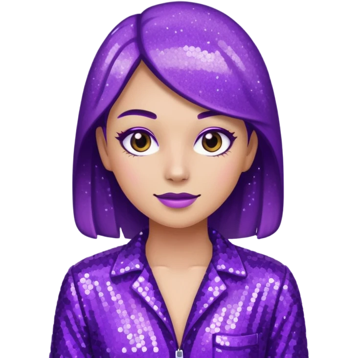 Purple Glitter worker emoji