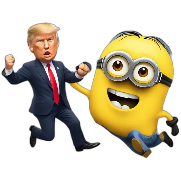 Minion kicking trump like a ball emoji