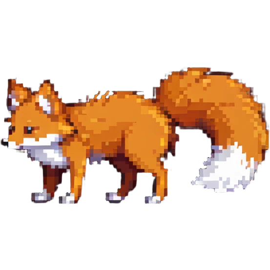 fluffy fox character with big tail emoji
