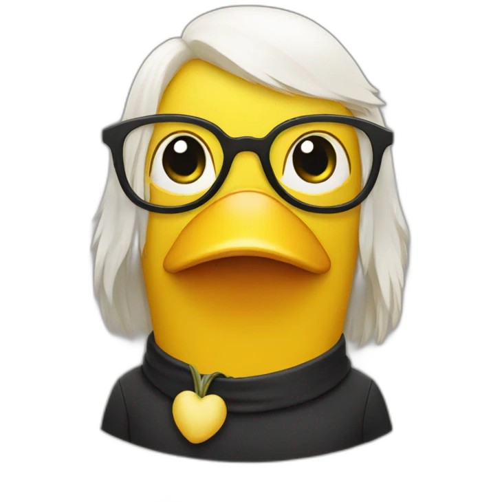 Yellow ducking with glasses emoji