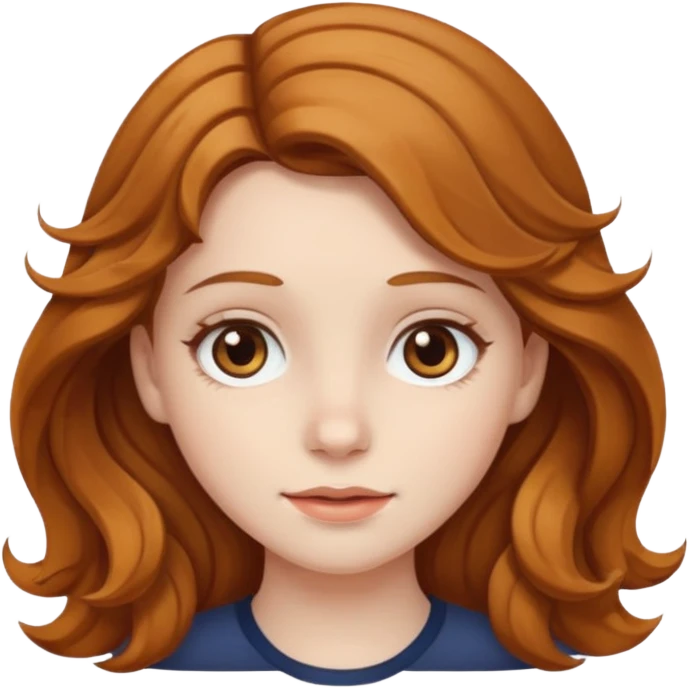 create a girl with wavy golden brown hair, brown eyes and pale skin emoji