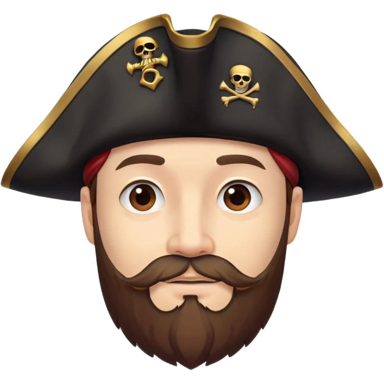 "- Nam
- 35 tuổi
- Da trắng
- Râu quai nón nâu
-  Cướp biển caribe
- đội mũ cướp biển màu đen emoji