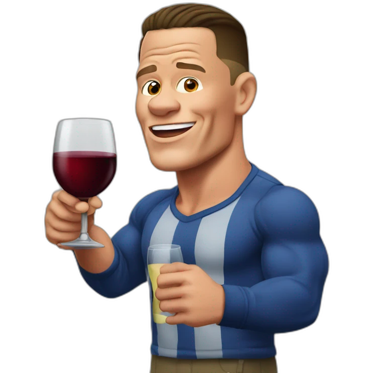 John Cena drinking wine emoji