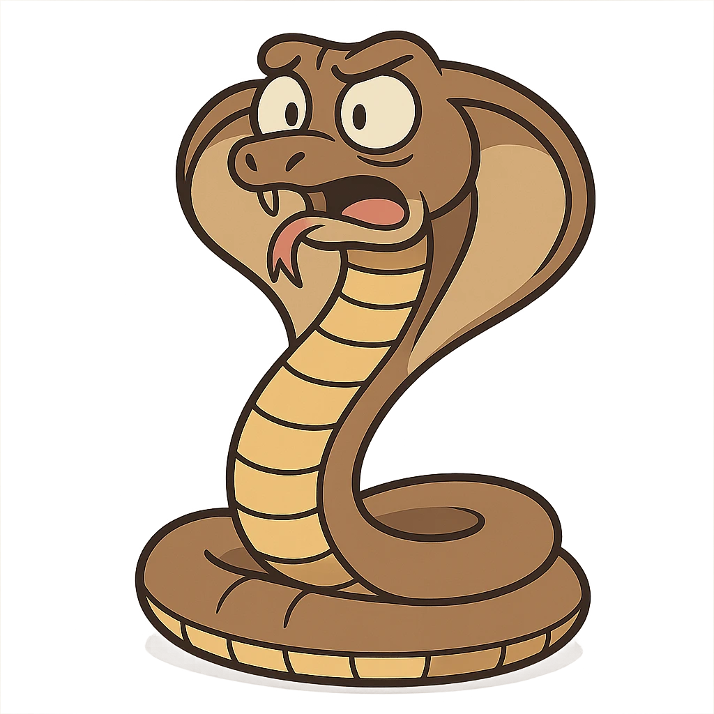 flat toon style cobra emoji