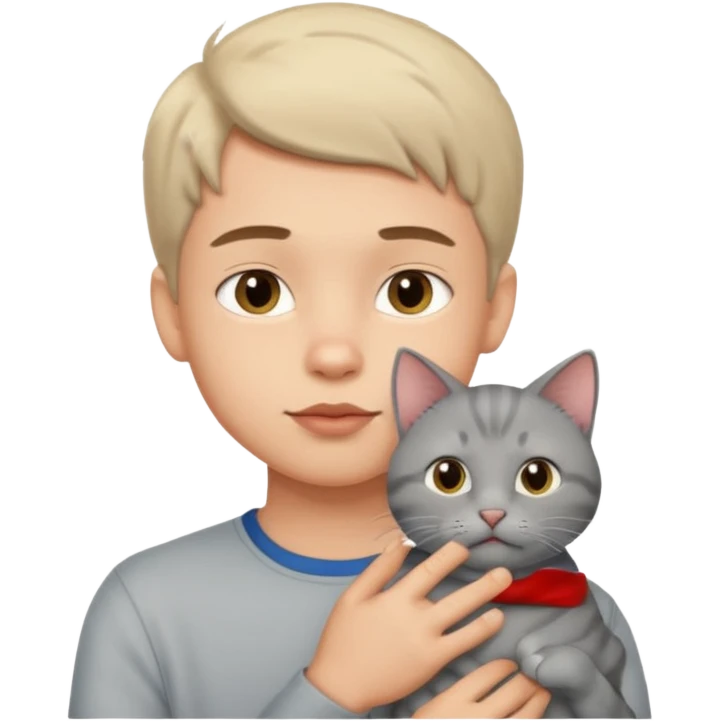 boy with lips with cat 🐱 in his mouth emoji