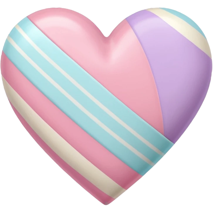 pastel heart with a soft candy stripe emoji