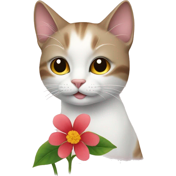 Cat wih a flower emoji