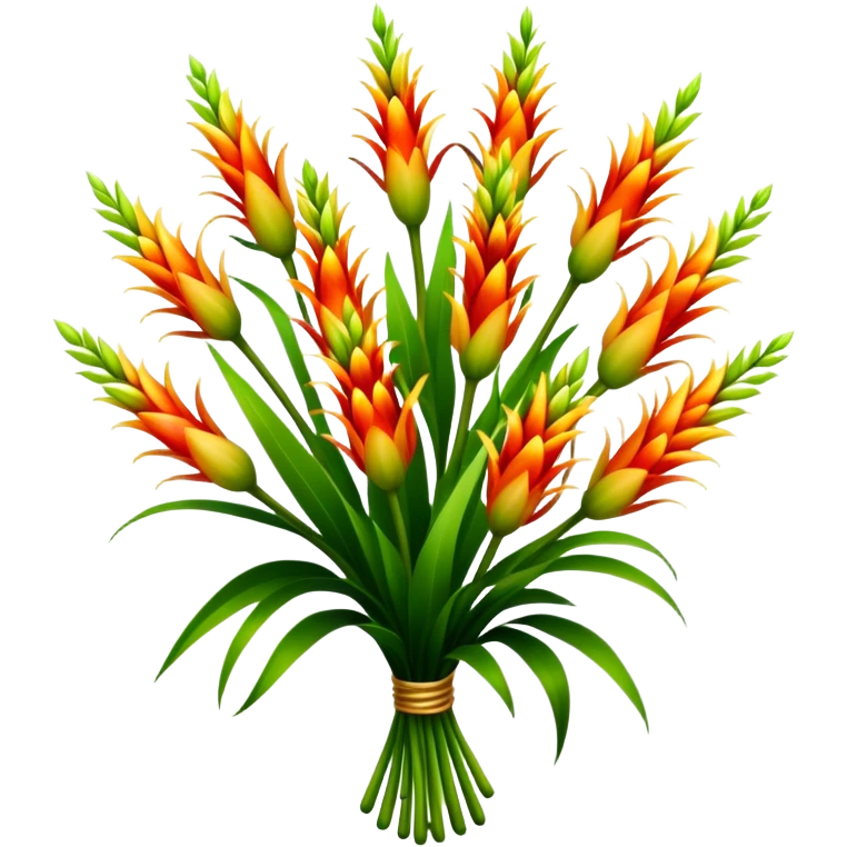 big bouquet Torch Lily flower, luxuriant, stem, leaf emoji
