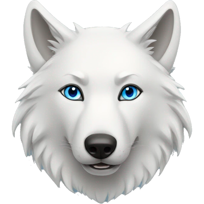White wolf blue eyes emoji