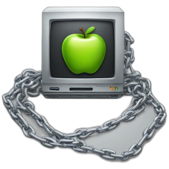 Apple computer in chains emoji