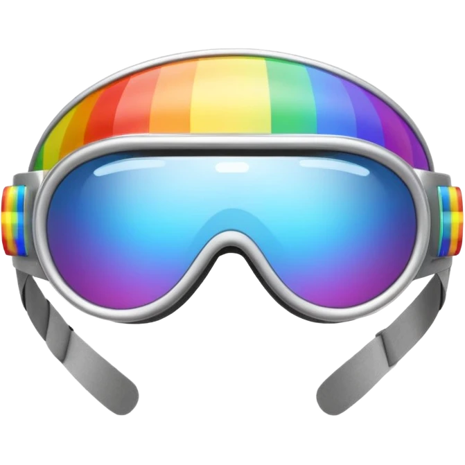 silver simulation rainbow visor goggles emoji