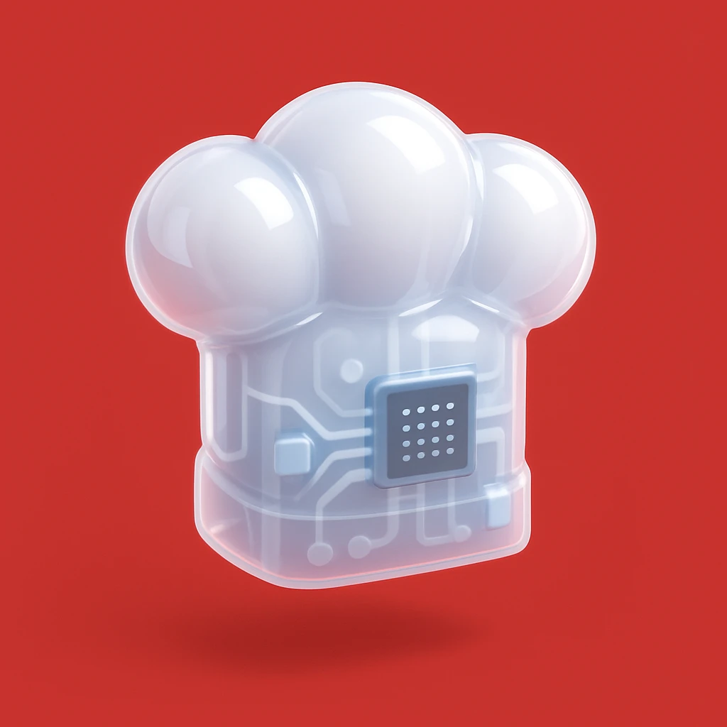 Chef hat full white red background  emoji