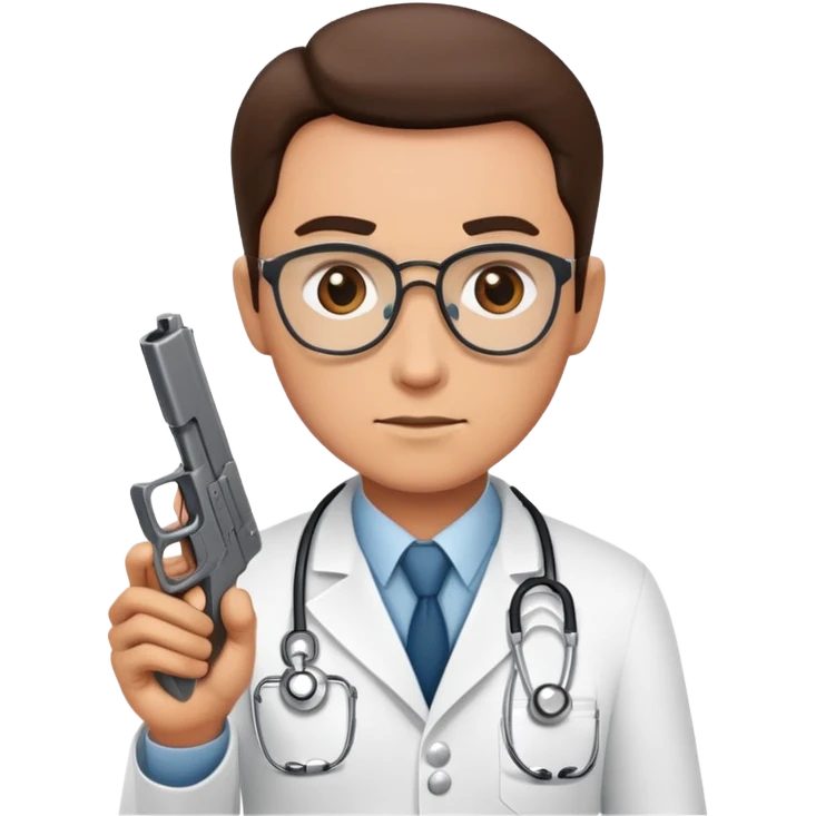 Doc with a gun  emoji