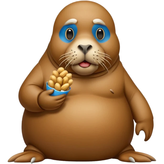 Walrus holding peanuts emoji
