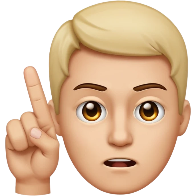 Face with middle finger over it emoji