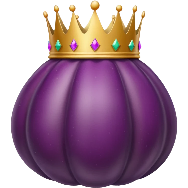 Eggplant with crown ontopy emoji