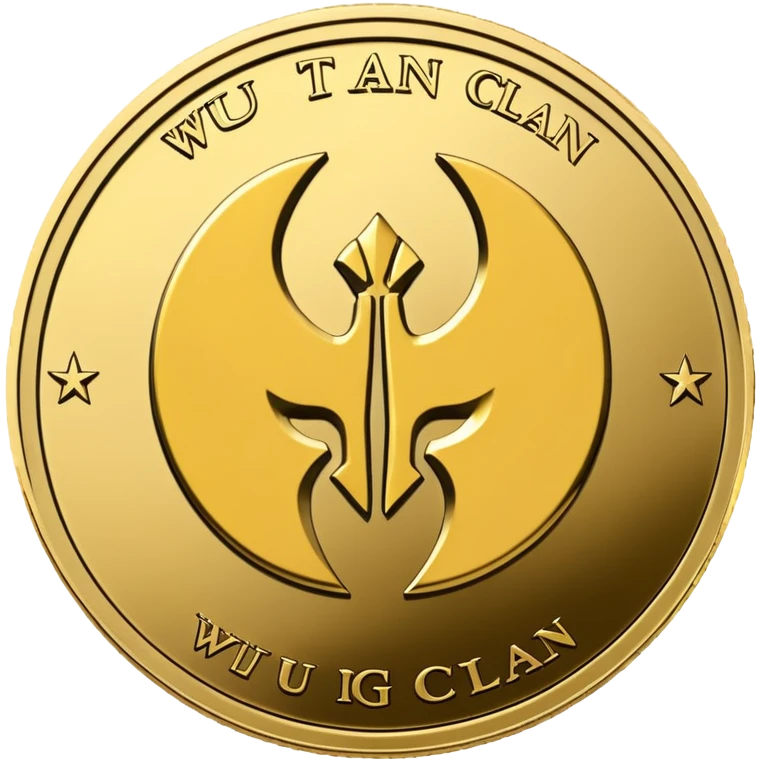 Wu-Tang Clan logo on a gold coin emoji