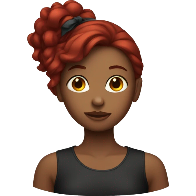 A girl with dark red hair emoji
