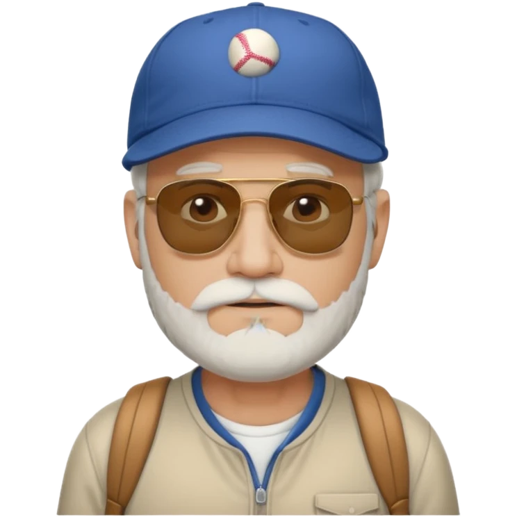 walking old white man wearing baseball cap with soft beard  and dark sunglasses emoji